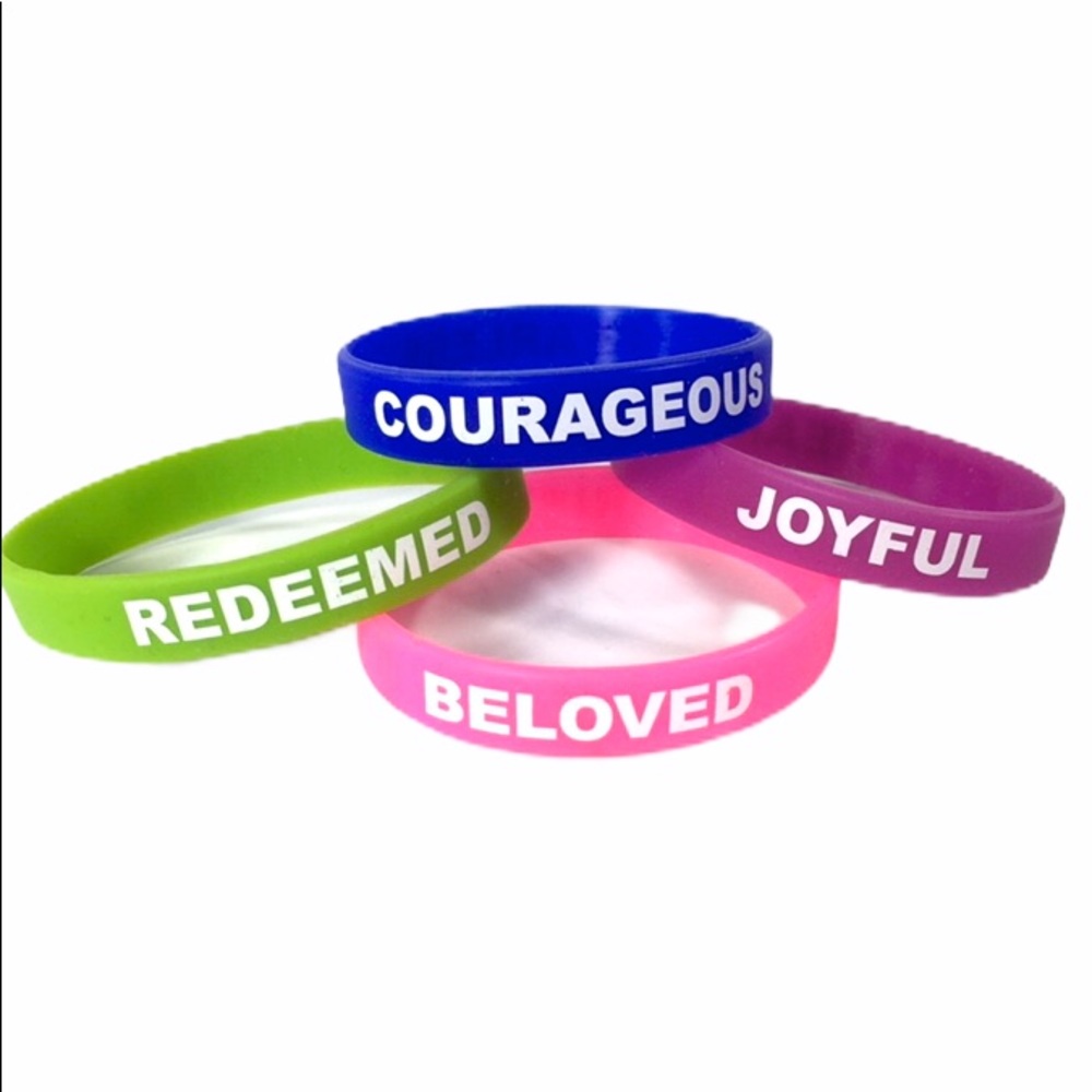 4/$20 Rubber Bracelets Cherished Kind Hearted Lot